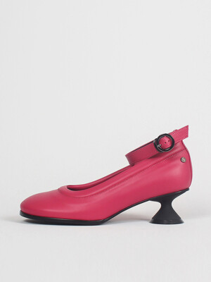 Uhjeo ourglass middle heel strap pumps_fuchsia pink