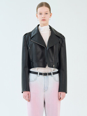 LUM CROP LEATHER JACKET