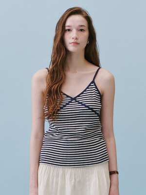 Stripe Scotch Sleeveless_(Navy)