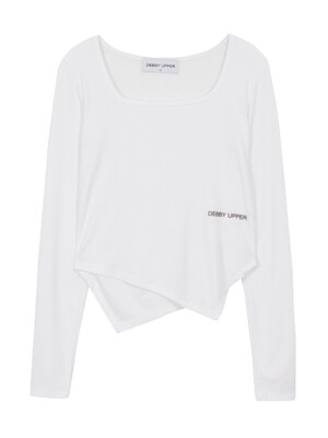 LOGO SQUARE NECK T-SHIRT_WHITE