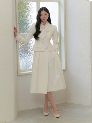 Double Tucked Flare Skirt / Ivory(2color)