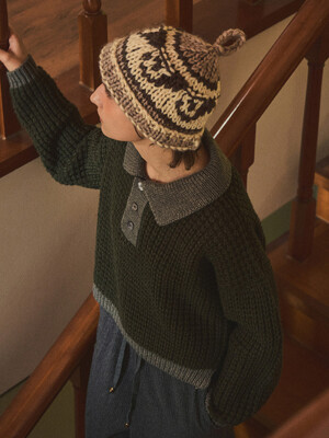 honey House crop knit_Khaki