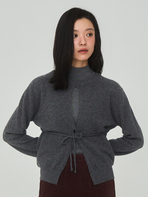 Open String Gray Cardigan