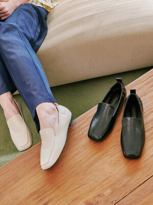 ljh7099 plain shirring loafer_2colors
