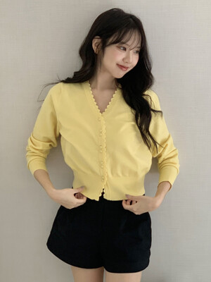 앤케이스 레이스 가디건_Yellow