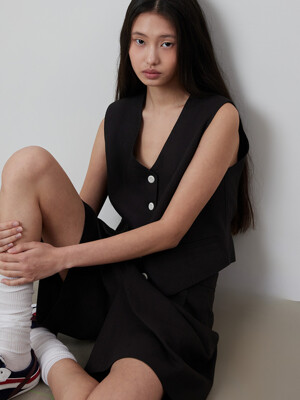 Natural Linen Summer Half Slacks_Pants