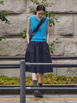 JORDAN FLARE HALF SKIRT_DARK NAVY