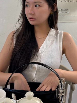 LINEN LIGHT TEXTURED KNIT VEST (2COLOR)