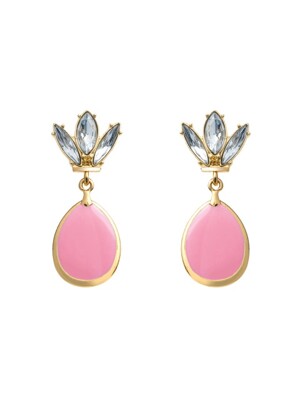 Flat pink earrings