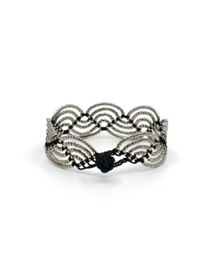 LUX bracelet, Black & Metallic Grey