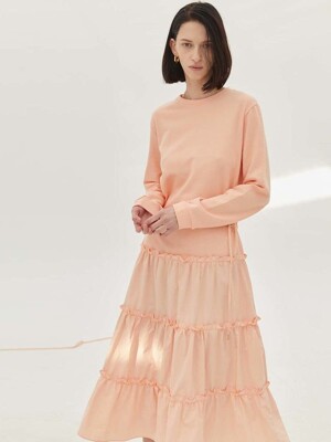 crepe sweat dress_coral