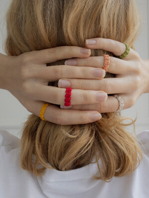 Colorful rib knit ring