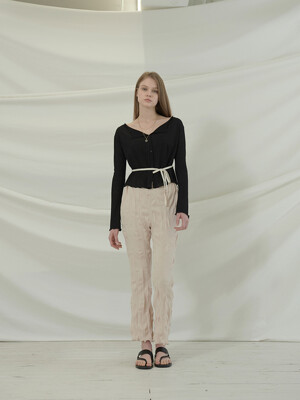 Pleats Banding Pants_3Colors