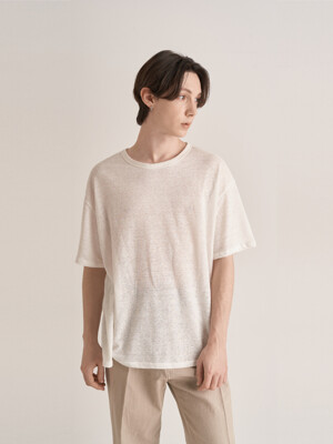 Linen Overfit T-Shirt (White)