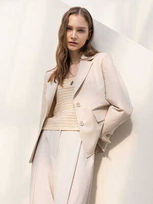 CLASSIC COTTON TAILORED JACKET_BEIGE