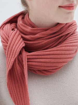 [M23ASH046] Accordion shawl (Red Bean)