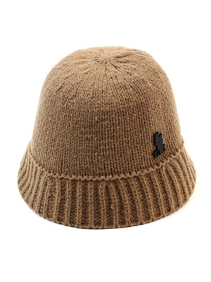 Basic Beige Knit Bucket Hat 니트버킷햇