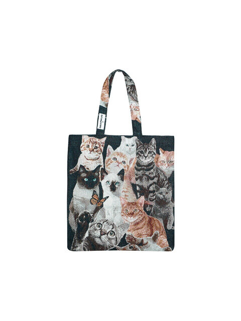 에코/캔버스백,에코/캔버스백 - 그래피커스 (GRAFIKUS) - CAT FRIENDS JACQUARD BAG