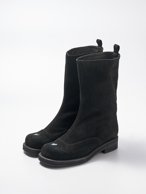 부츠,부츠 - 디토레 (Ditole) - black suede middle classic boots heart custom 하트 커스텀 스웨이드 미들부츠 블랙