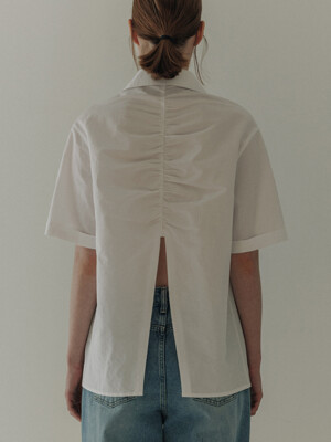 shirring shirt (white)