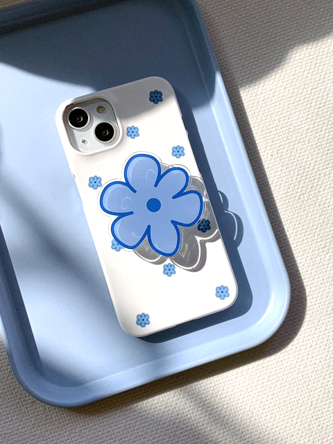 휴대폰/기기케이스 - 메이드모먼 (mademoment) - big blue flower 디자인 [아크릴스마트톡]