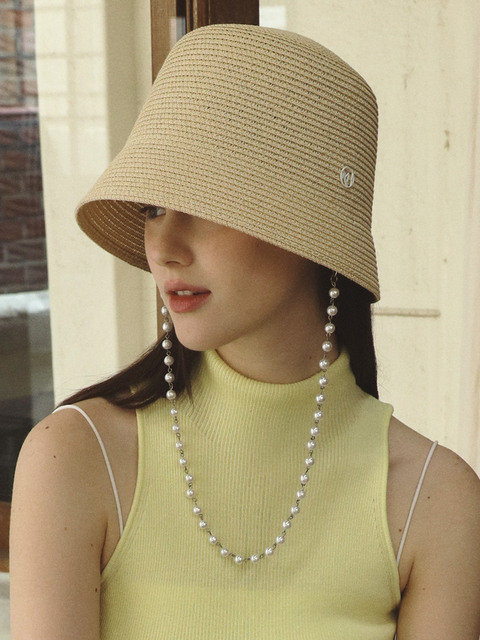 모자 - 메르헨 (Marchen) - Rive pearl strap bucket hat_3color