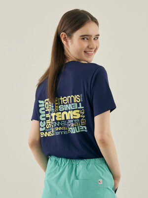 테니스 레터링 티셔츠 (네이비)