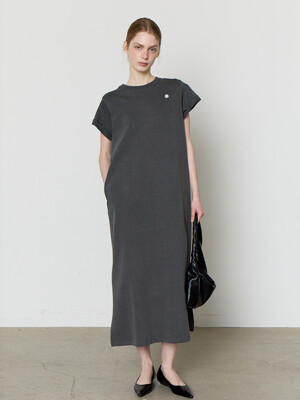 [단독](15차 리오더) AVEC HACIE COTTON LONG DRESS [CHARCOAL]