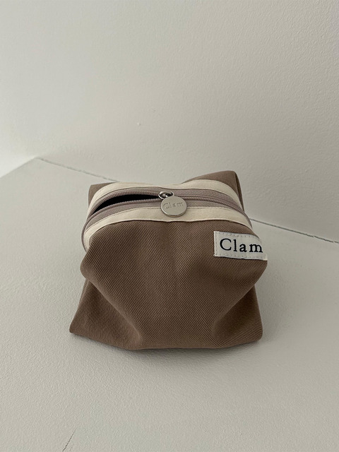클러치 - 클램 (Clam) - Clam round pouch _ Milk tea