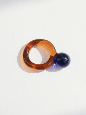 Glass Candy Ring - Brown