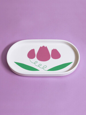 purple tulip flower plate