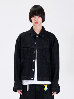 COVER P DENIM JACKET BLACK