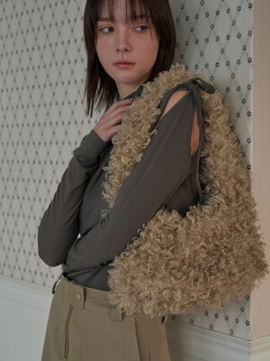 POODLE FUR BAG IN BEIGE (small)