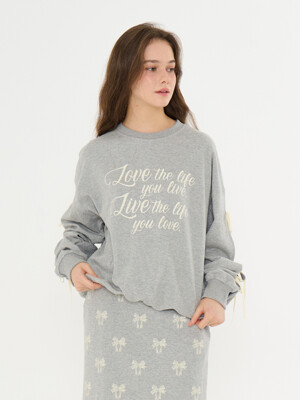 MET ribbon detail sweatshirt grey