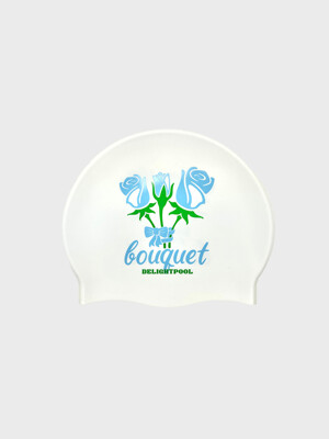 Rose Bouquet Swim Cap - Blue