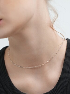 Simple oval cutting silver chain Necklace 실버 925 오발 컷팅 체인 초커 목걸이