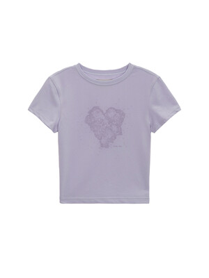 HEART GRAPHIC CROP TOP IN LILAC