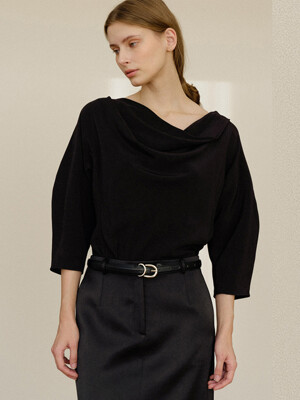 Edith Draped Top Black