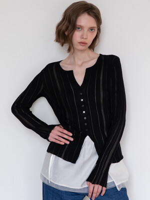 See-through knit _ Black