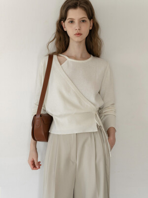 WRAP UNBALANCED WOOL KNIT NNTS0005