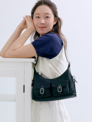 [단독] nylon pocket bag (hobo) - black
