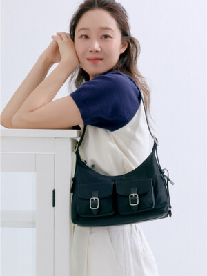 [단독] nylon pocket bag (hobo) - black