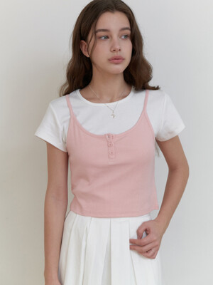 Soda button sleeveless (pink)