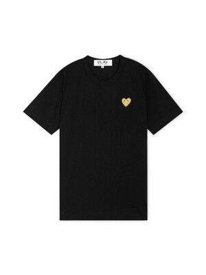 꼼데가르송 공용 하트 와펜 블랙 반팔티 AX T216 051 1
