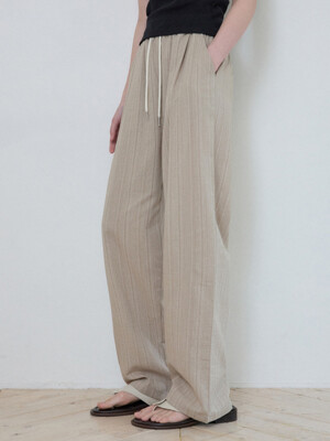 W/Bohemian Stripe Banding Pants_BEIGE(W25-PT10)