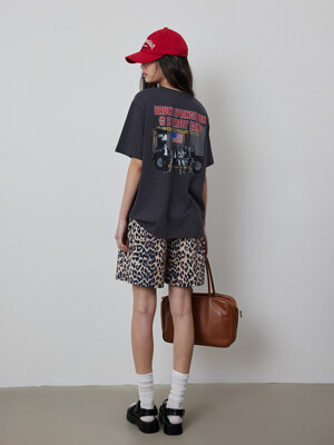 Vintage Back Printing Loose Fit Half Sleeve T-Shirt