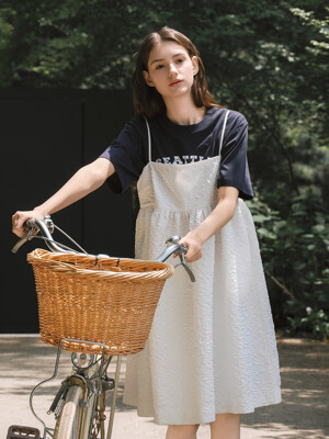 [단독] G Jacquard Sleeveless Midi Dress_White