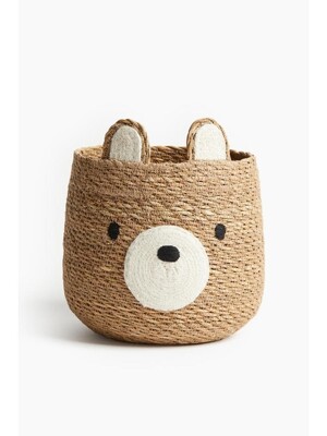 곰돌이 디자인 주트 수납 바스켓 베이지/곰 1285243001