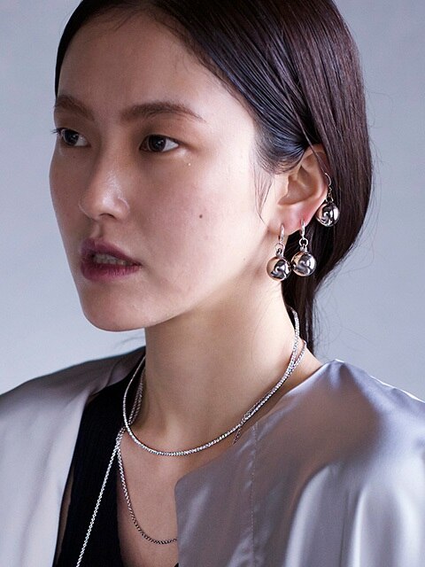2016SS Silver ball earring