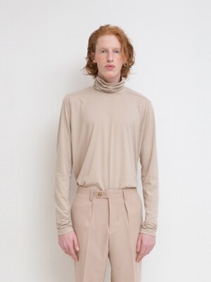 Oversized Turtleneck -  Beige